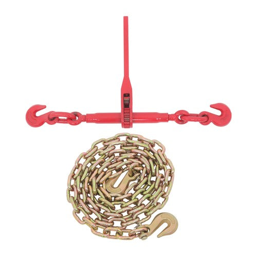 Chain and Bundle Kit Steel Red 3/8in-1/2in×10ft G80 Width 24-31in Steel 9215lbs