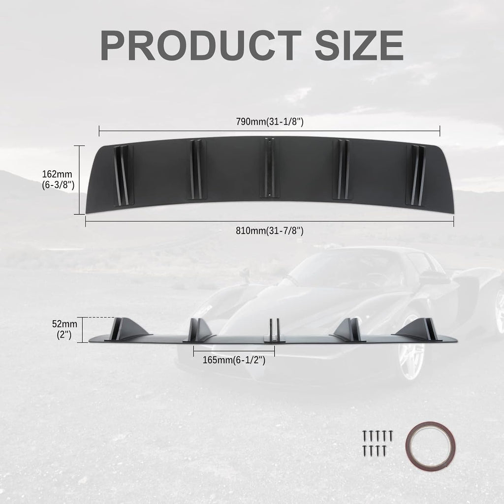 For 2013-2017 Honda Accord 10 Fins Rear Bumper Diffuser Spoiler Lip Splitter