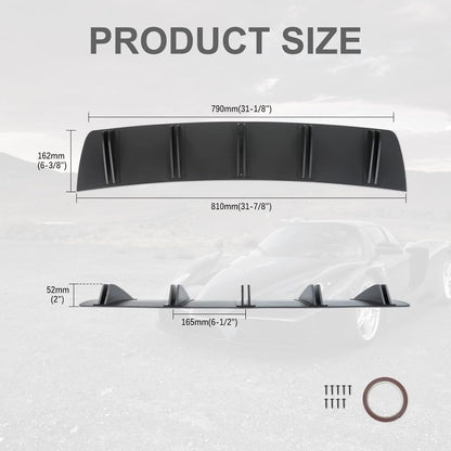 For 2013-2017 Honda Accord 10 Fins Rear Bumper Diffuser Spoiler Lip Splitter