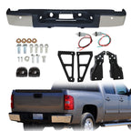 Rear Bumper Assembly For 07-13 Chevy Silverado GMC Sierra 1500 Chrome GM1103148