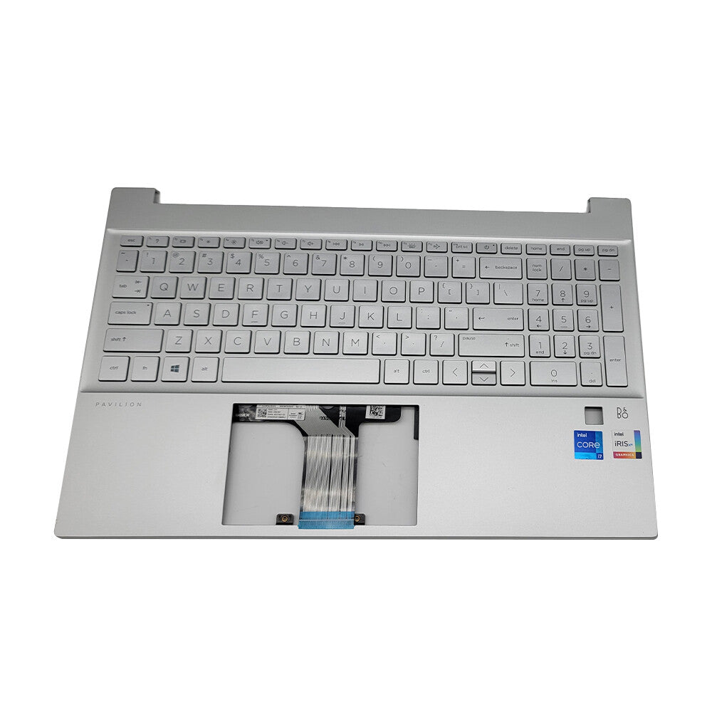 Silver Palmrest w/FRP Backlit Keyboard M08910-001 For HP Pavilion 15-EH 15-EG US