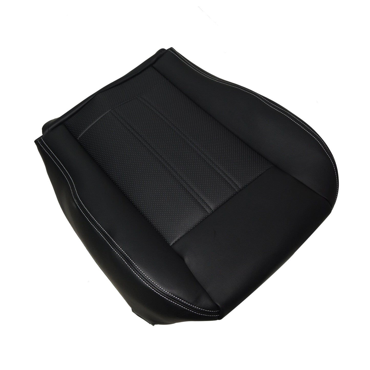 Driver Side Bottom Seat Cover Black White Seam For 2008-2020 Dodge Grand Caravan