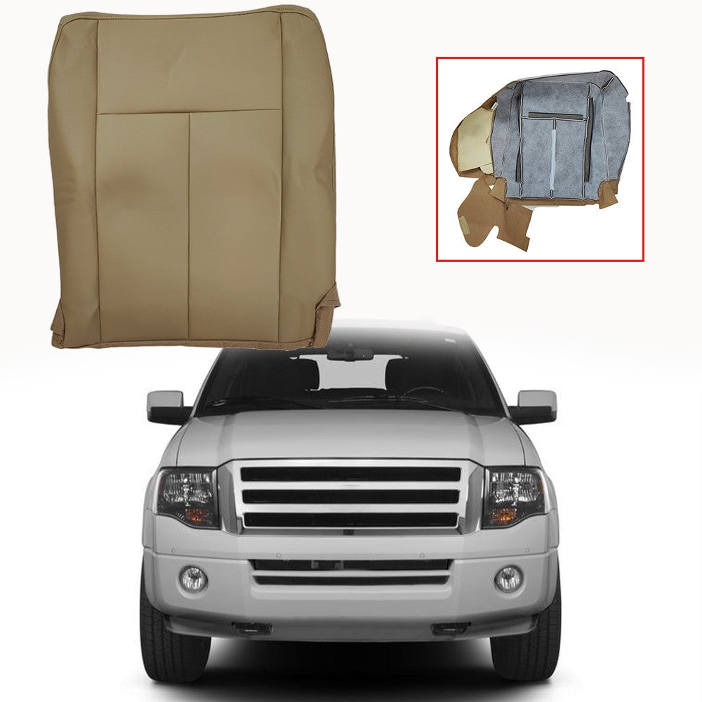 Front Driver Side Bottom Leather Seat Cover Tan For 2007- 2014 Ford Expedition