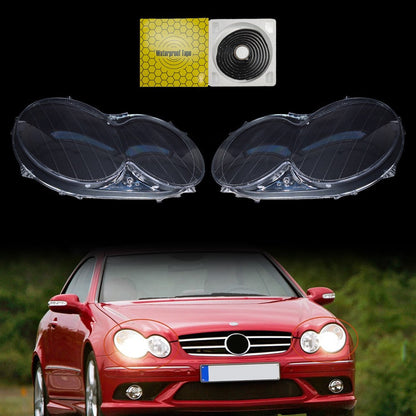 A Pair Headlight Lens Cover Clear L+R For Mercedes Benz CLK C209 W209 2005-2009