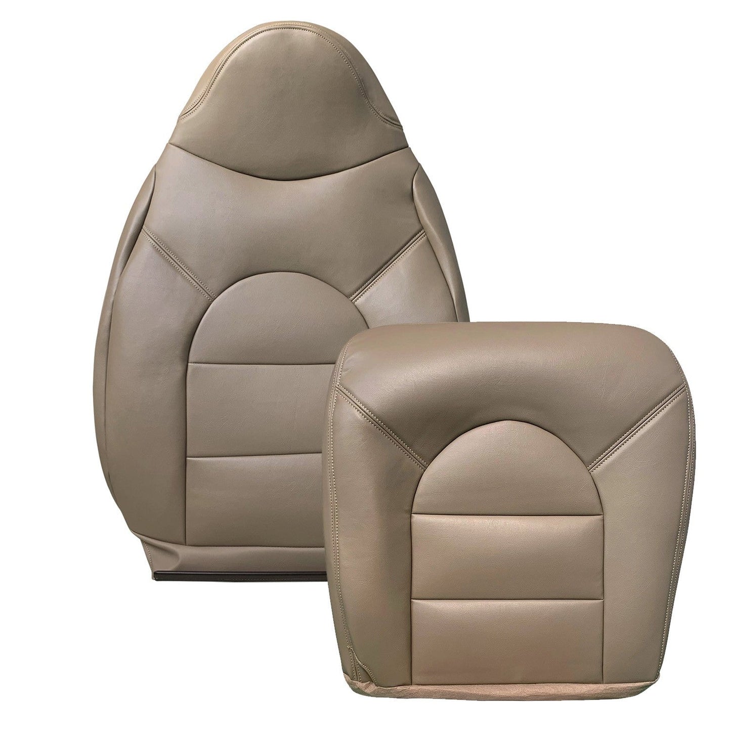 For 1999 2000 Ford F250 F350 Front Driver Side Top & Bottom Leather Seat Covers