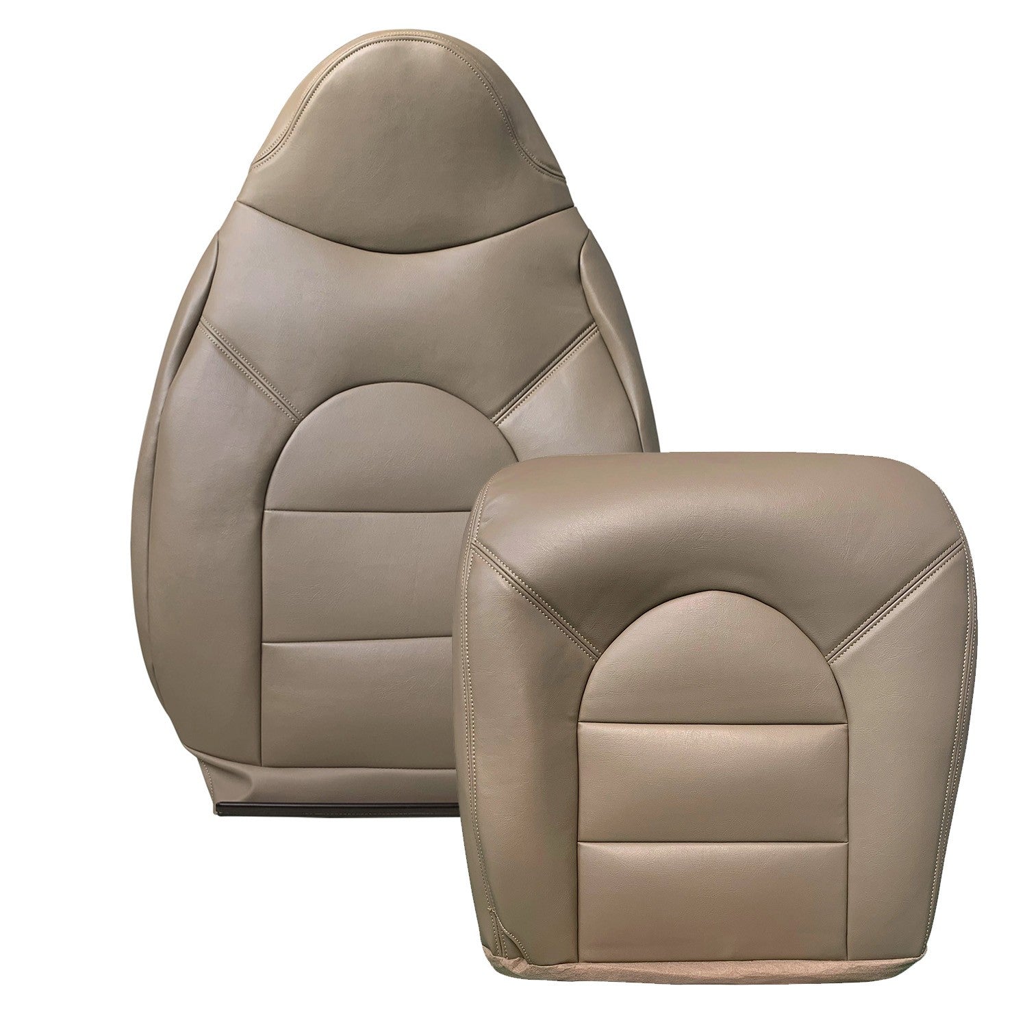 For 1999 2000 Ford F250 F350 Front Driver Side Top & Bottom Leather Seat Covers