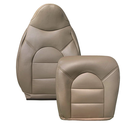For 1999 2000 Ford F250 F350 Front Driver Side Top & Bottom Leather Seat Covers