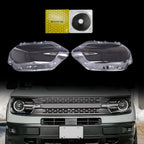 For Ford Bronco Sport 2021-2024 A Pair Headlight Lens Cover Lampshade Shell+Glue