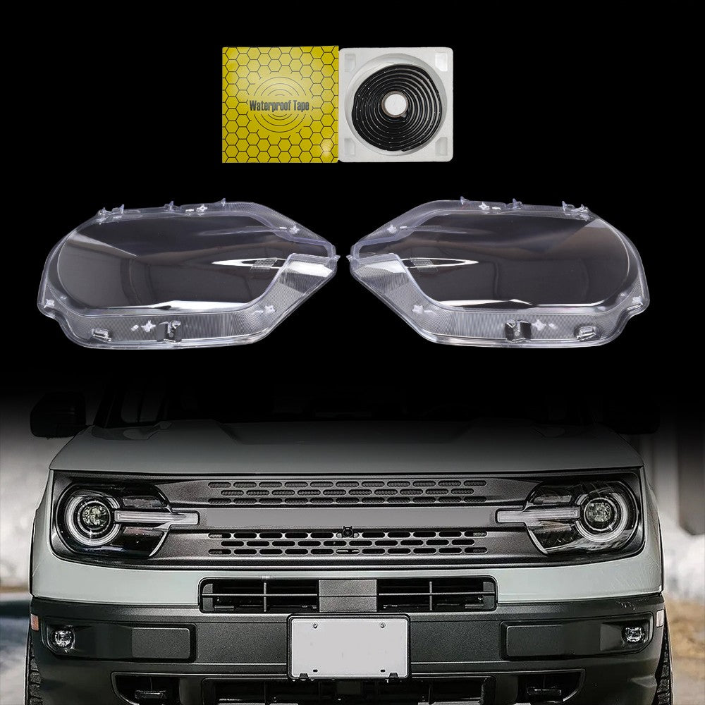 For Ford Bronco Sport 2021-2024 A Pair Headlight Lens Cover Lampshade Shell+Glue