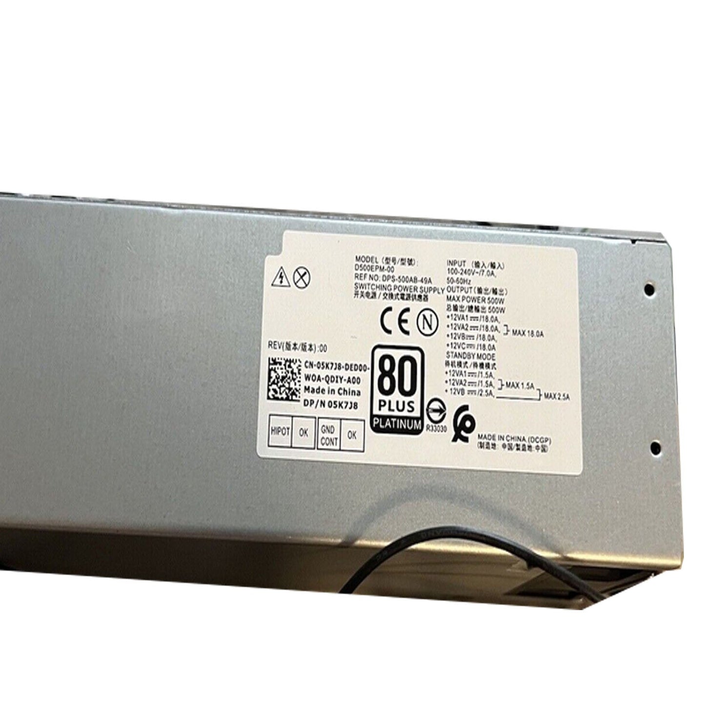 For Dell G5 XPS 8940 7060 5060 7080MT Power Supply PSU D500EPM-00 5K7J8 500W