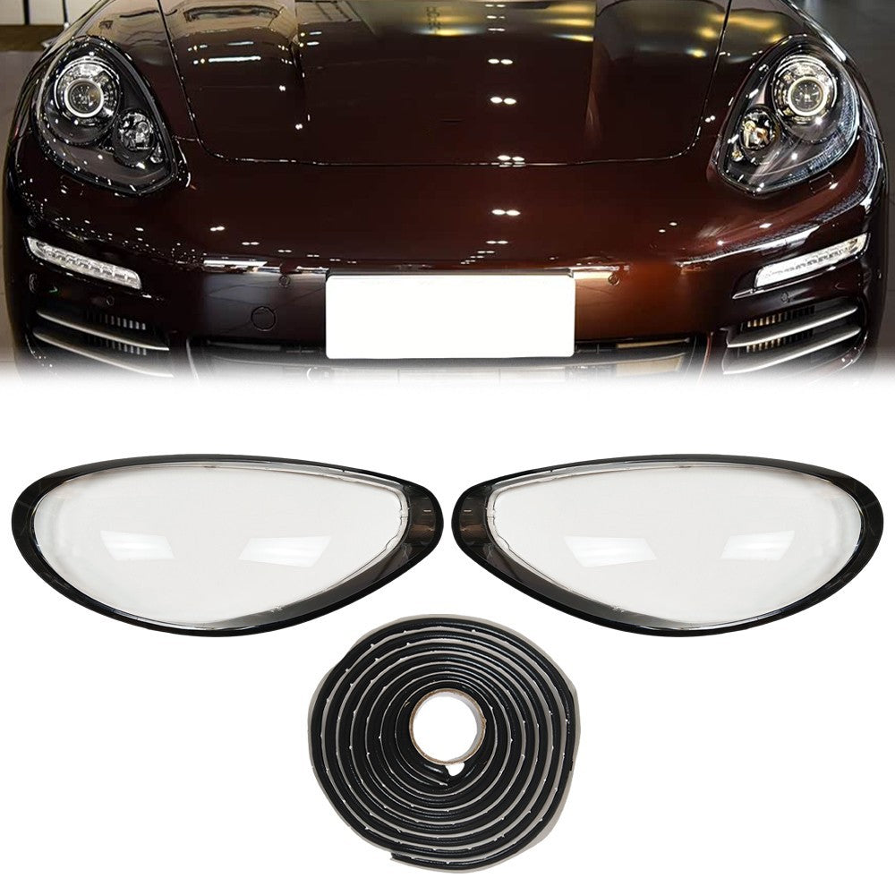 Headlight Lens Shell+Sealant Glue For Porsche Panamera 970 2014-16