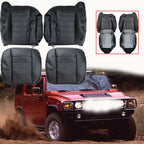 Front Leather Seat Cover Black For 2003 2004 2005 2006 2007 Hummer H2 SUV SUT