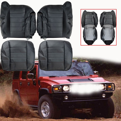 Front Leather Seat Cover Black For 2003 2004 2005 2006 2007 Hummer H2 SUV SUT
