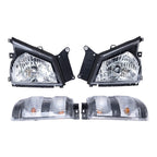 Headlights+Corner Lights Set 4PCS For 2004-2007 Isuzu NPR NQR 05-07 GMC W-4500