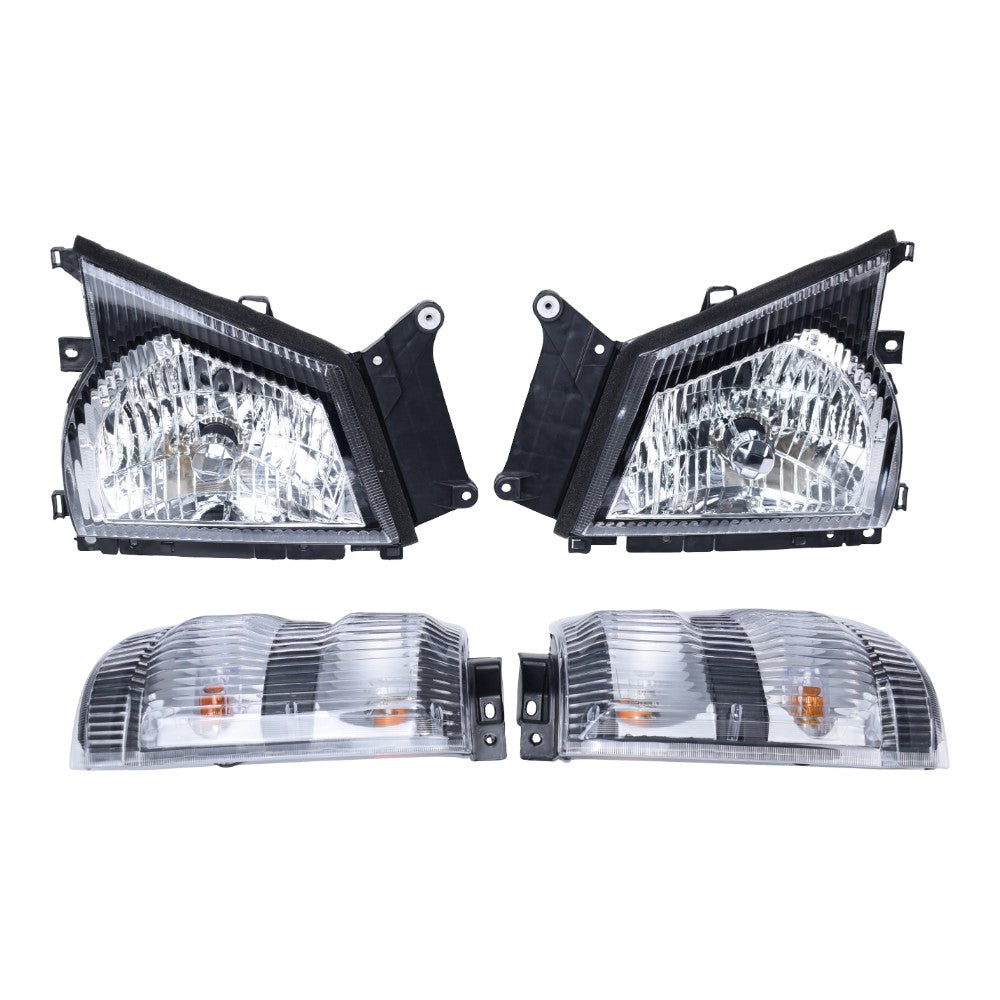Headlights+Corner Lights Set 4PCS For 2004-2007 Isuzu NPR NQR 05-07 GMC W-4500