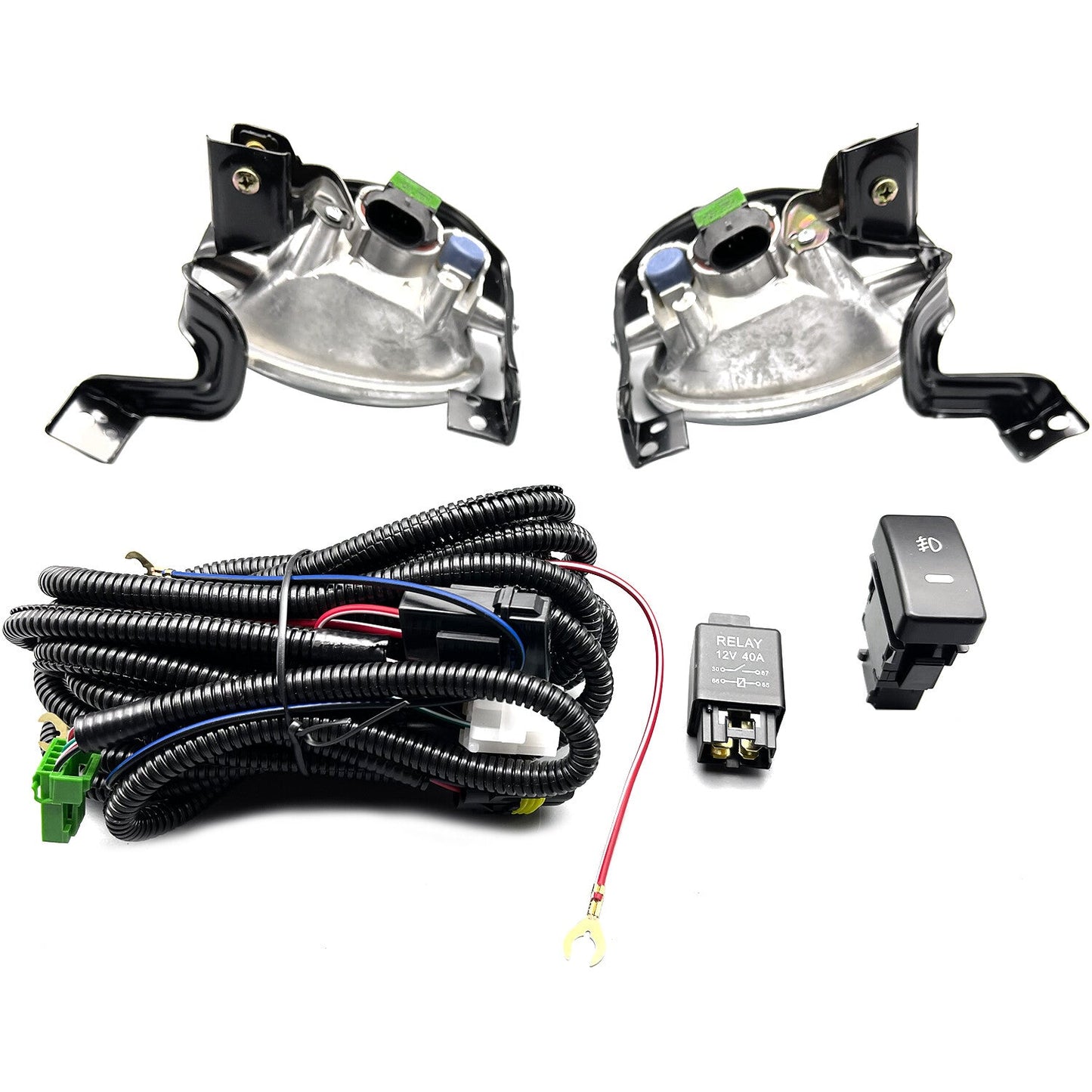 Left+Right Front Bumper Fog Lights+Switch+Wiring For 2010-2011 Honda CR-V CRV