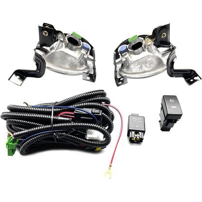 Left+Right Front Bumper Fog Lights+Switch+Wiring For 2010-2011 Honda CR-V CRV