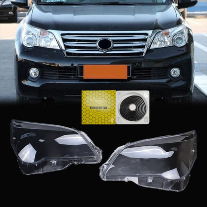 For Lexus GX460 2010-2013 A Pair Left & Right Headlight Lens Cover+Sealant Glue