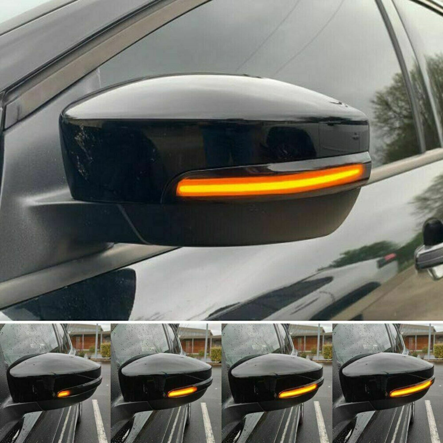Sequential LED Side Mirror Turn Signal Light For Ford Kuga Escape EcoSport Focus