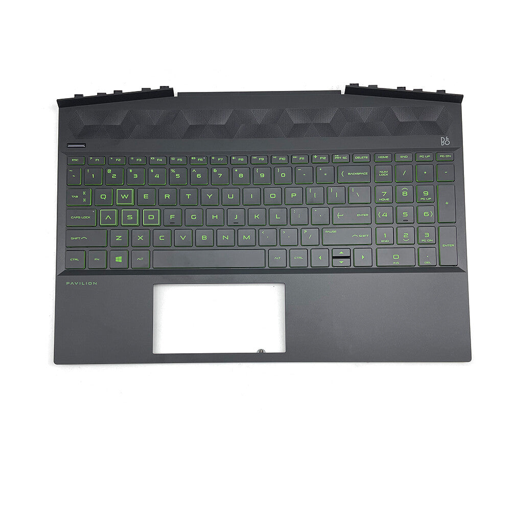 New Palmrest w/Green Backlit Keyboard For HP Pavilion 15-DK L57593-001 US