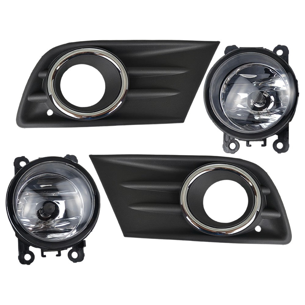 New A Pair Fog Light W/Cover&Chrome Trim For Honda Pilot 2012-2013-2014-2015 US