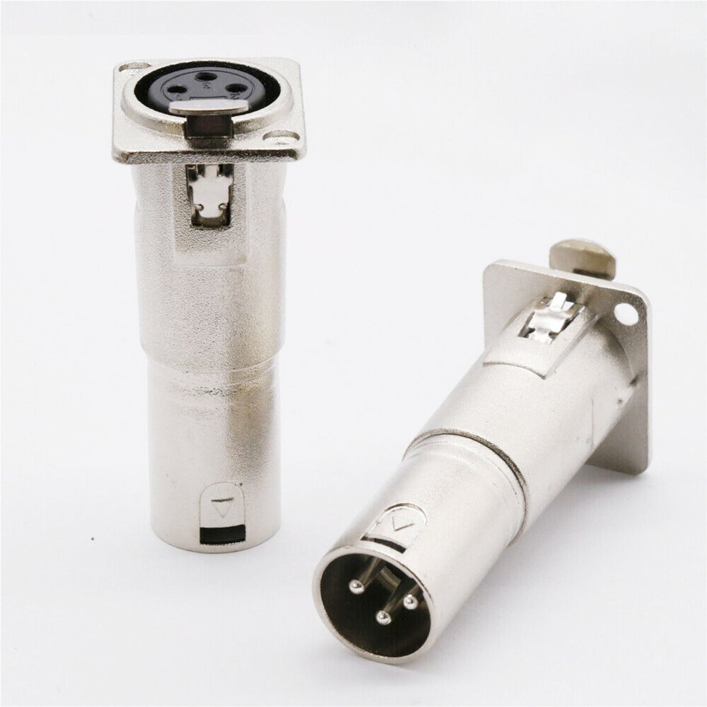 4x 3Pin XLR Female To Male Audio Pass Through Feed Panel Mount Connector Adapter