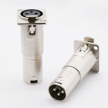 4x 3Pin XLR Female To Male Audio Pass Through Feed Panel Mount Connector Adapter