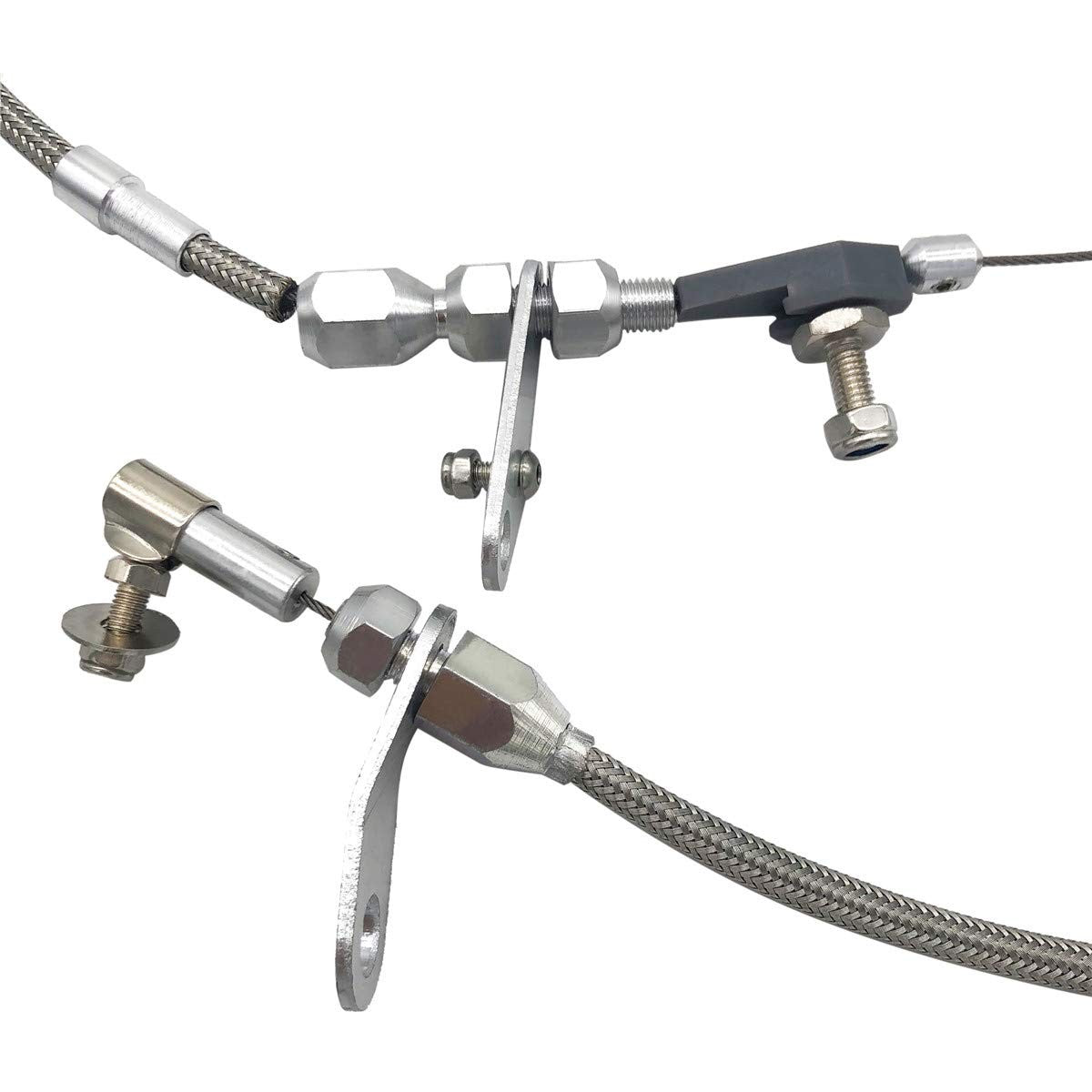 for Chrysler 904 Tranny Kickdown Cable Kit Stainless Braided Kick Down Cable