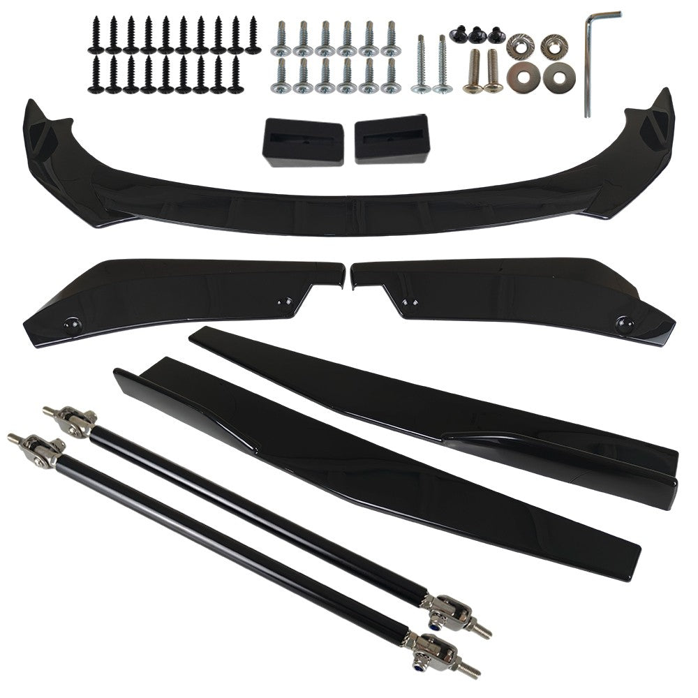 For Dodge Charger 2007-2014 Glossy Black Front Bumper Lip Spoiler Body Kit Side