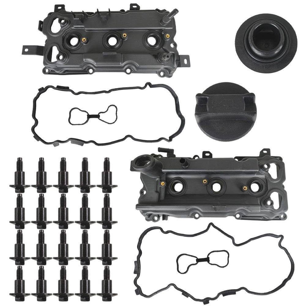 2PCS LH & RH Valve Cover Set w/ Gasket & Bolts & Cap For 2011-2012 Infiniti G25