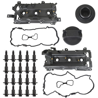 2PCS LH & RH Valve Cover Set w/ Gasket & Bolts & Cap For 2011-2012 Infiniti G25