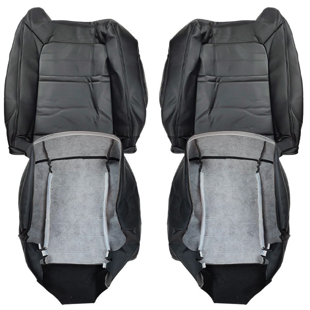 Front Leather Seat Cover Black For 2003 2004 2005 2006 2007 Hummer H2 SUV SUT
