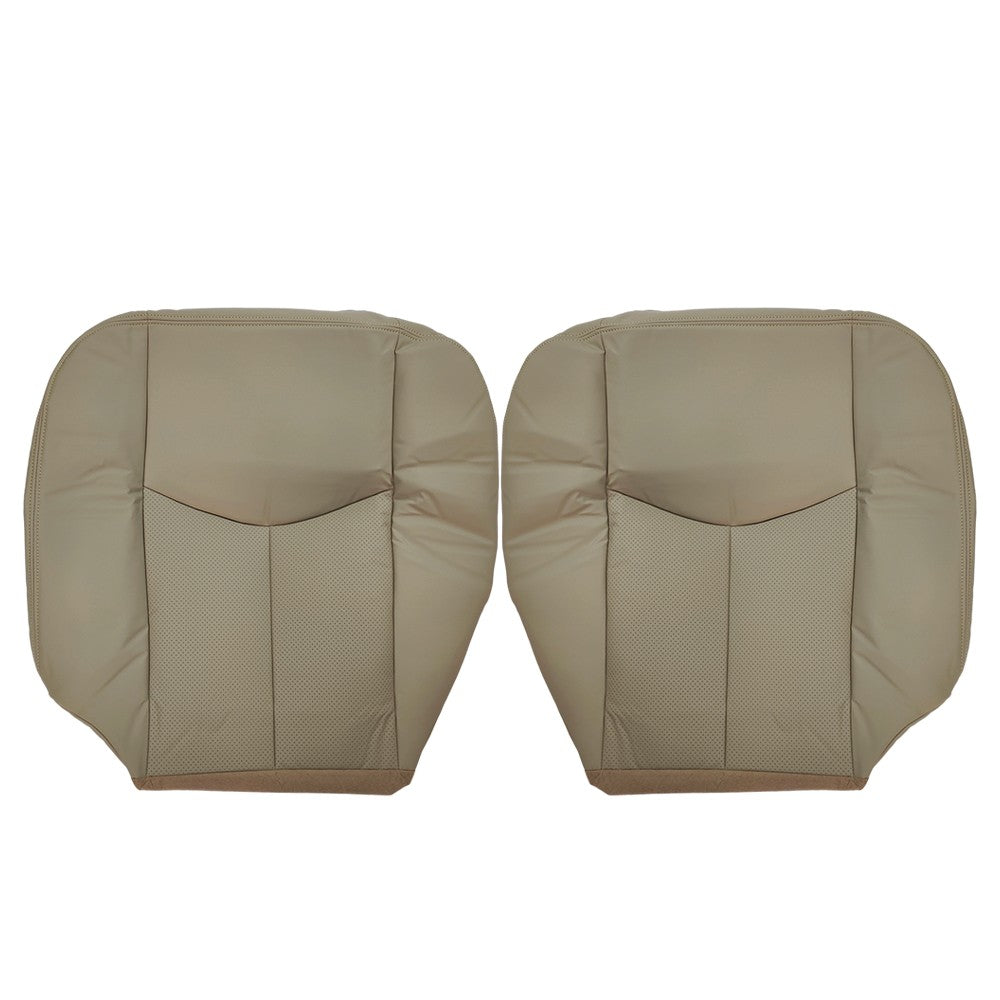 Driver & Passenger Bottom Leather Seat Cover Tan For 2005-2006 Cadillac Escalade