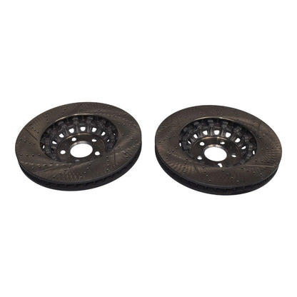 New Pair Set of 2 Front 375mm Drilled Brake Disc Rotors for 2018-2023 Audi RS5