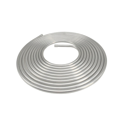 Performance 3/8" Diameter 25' Coiled Tubing Fuel Line Aluminum Silver New