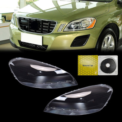 Front Pair Headlight Lens Cover For Volvo XC60 2009 2010 2011 2012 2013 Clear