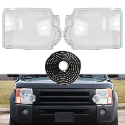 Headlight Lens Cover Clear For Land Rover Discovery 3 LR3 2005-2009 With Glue