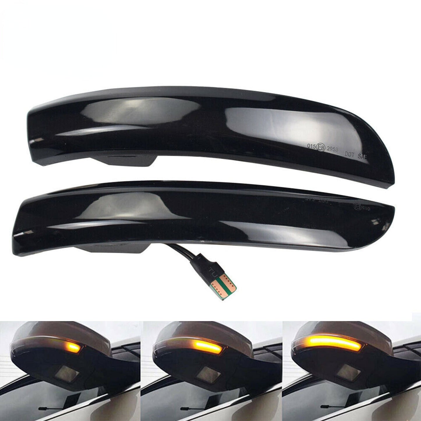 Sequential LED Side Mirror Turn Signal Light For Ford Kuga Escape EcoSport Focus
