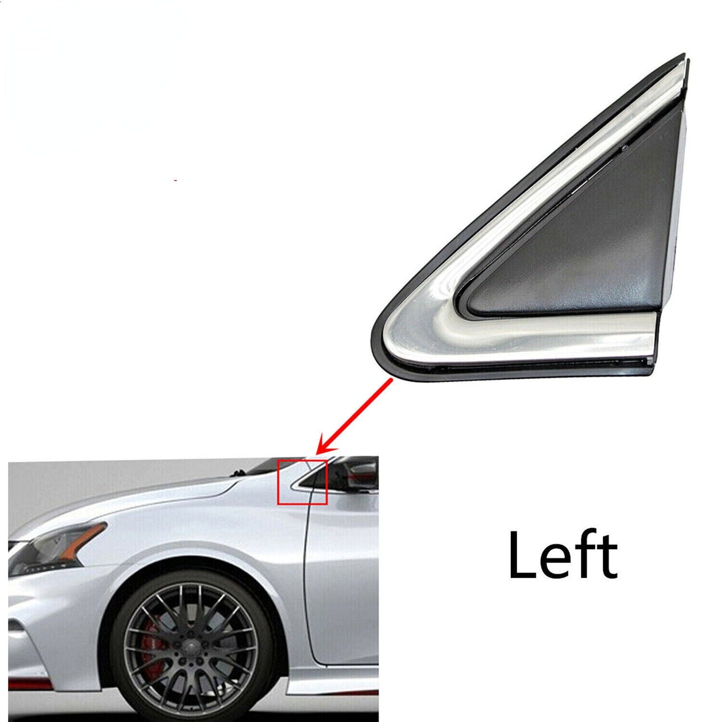 New Front Left Fender Trim /Mirror Finisher 96319-3SG0A for 13-19 Nissan Sentra