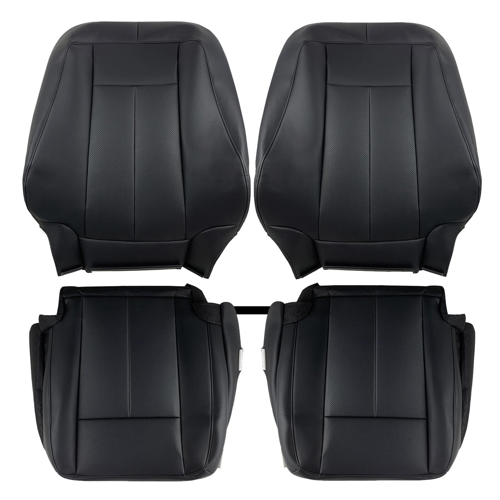 Front Leather Perforated Seat Cover Black For 2007-2014 Ford Expedition Limited