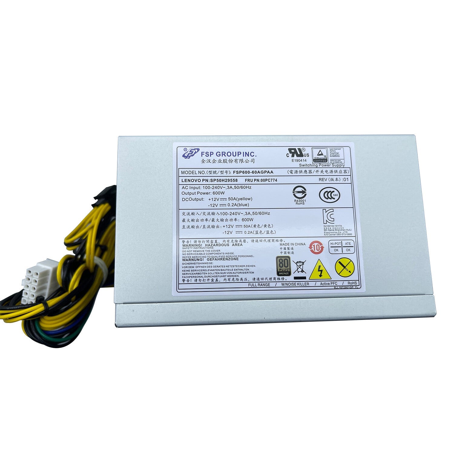 SP50H29558 FSP600 60AGPAA Power Supply Unit PSU 600W for Lenovo 10 8 8 8Pin