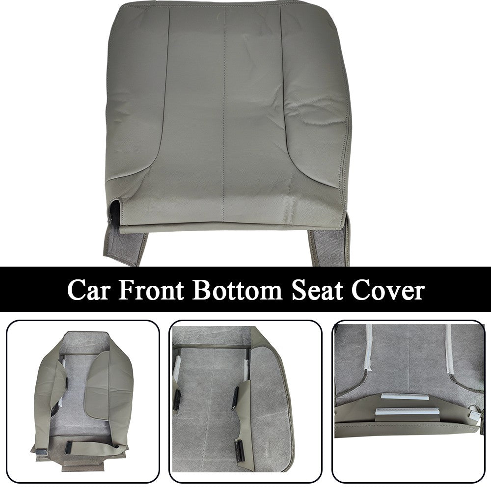 Passenger Side Bottom Leather Seat Cover Gray For 2002-2005 Dodge Ram 1500 SLT