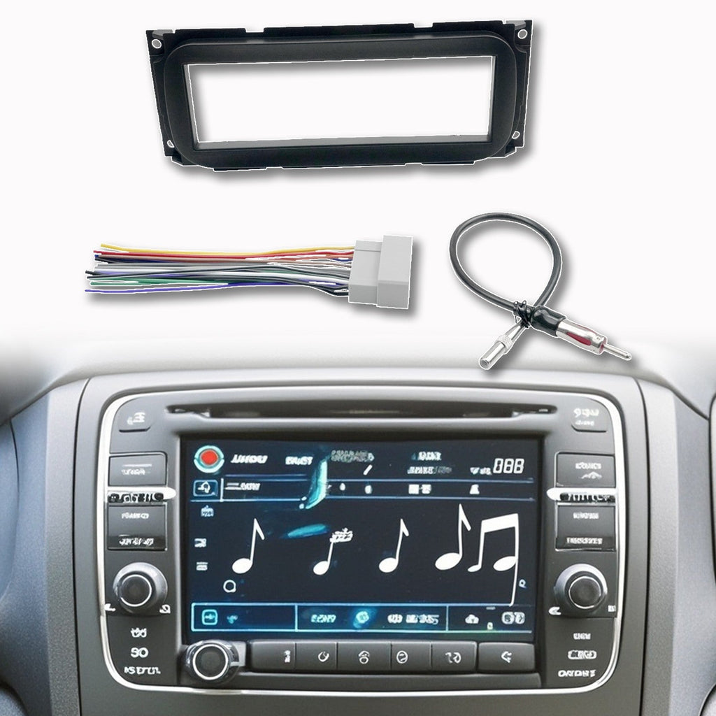 Single DIN Radio Dash Kit W/Radio Wiring Antenna Adapter For 2002-2007 Chrysler