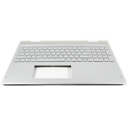 New 934640-001 Palmrest Case w/Backlit Keyboard Silver For HP ENVY X360 15-BP US