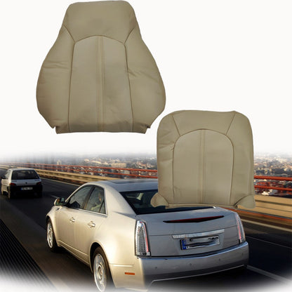 2008 to 2013 For Cadillac CTS Front Driver Top & Bottom Leather Seat Covers Tan