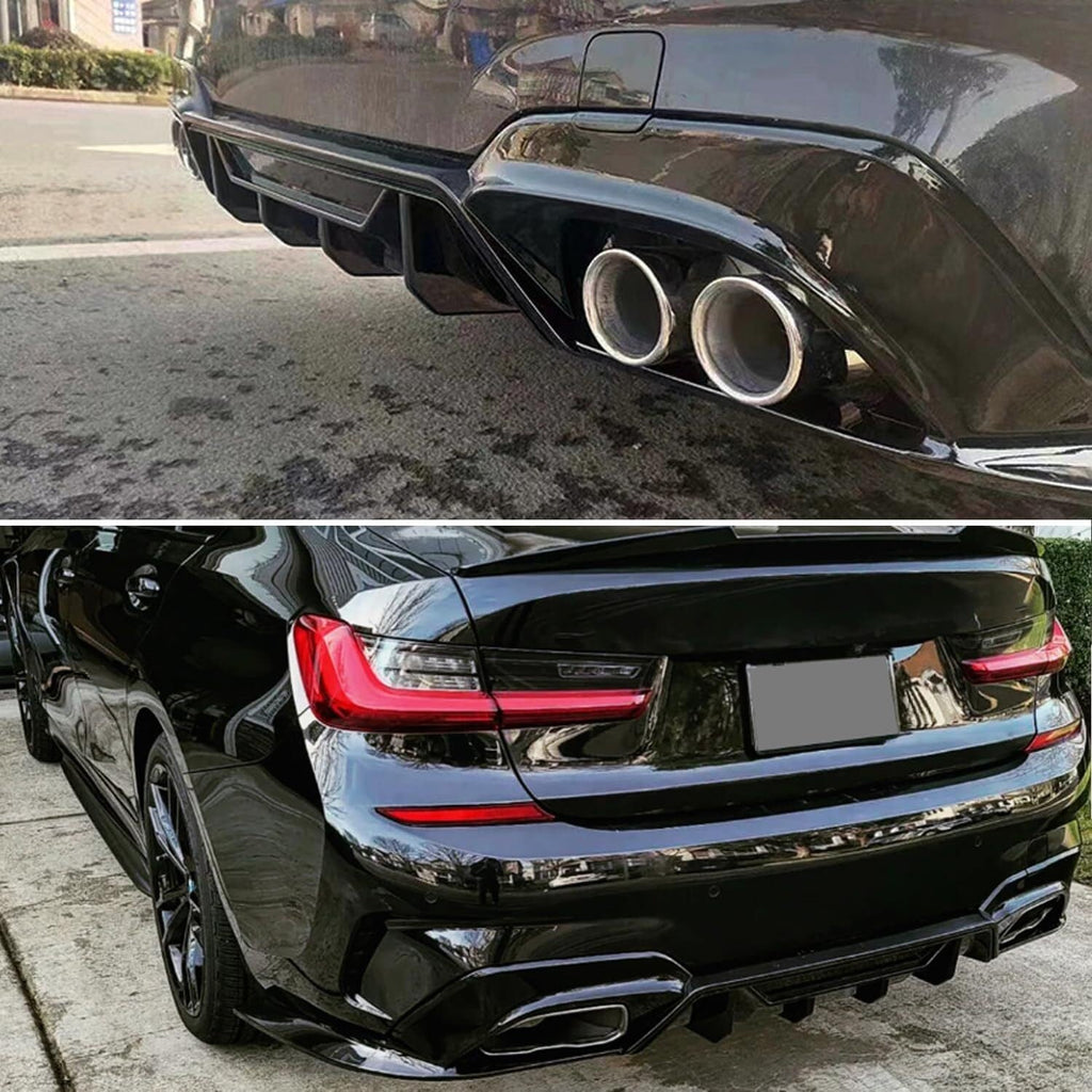 Gloss Black Rear Diffuser For BMW 330e xDrive 2022	Base Sedan 4-Door L4 2.0L