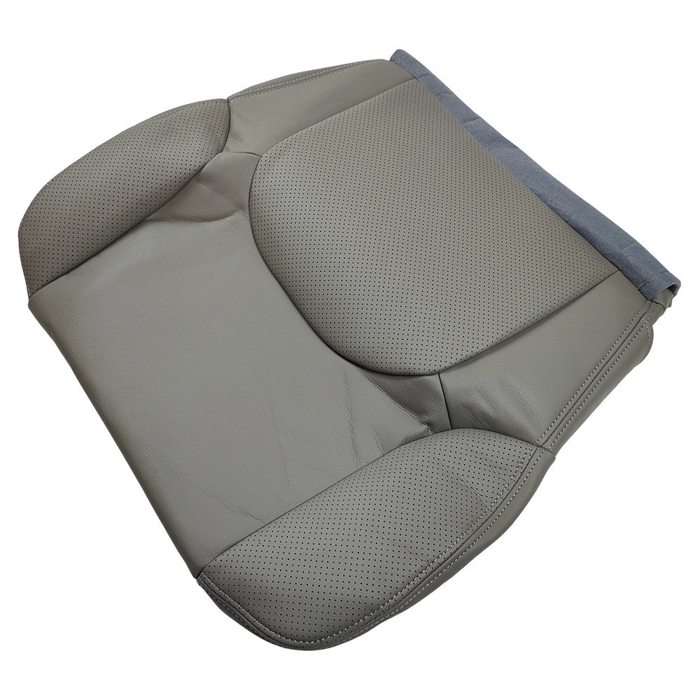 For 2005-2021 Nissan Frontier Driver Bottom Perforated Leather Seat Cover Gray