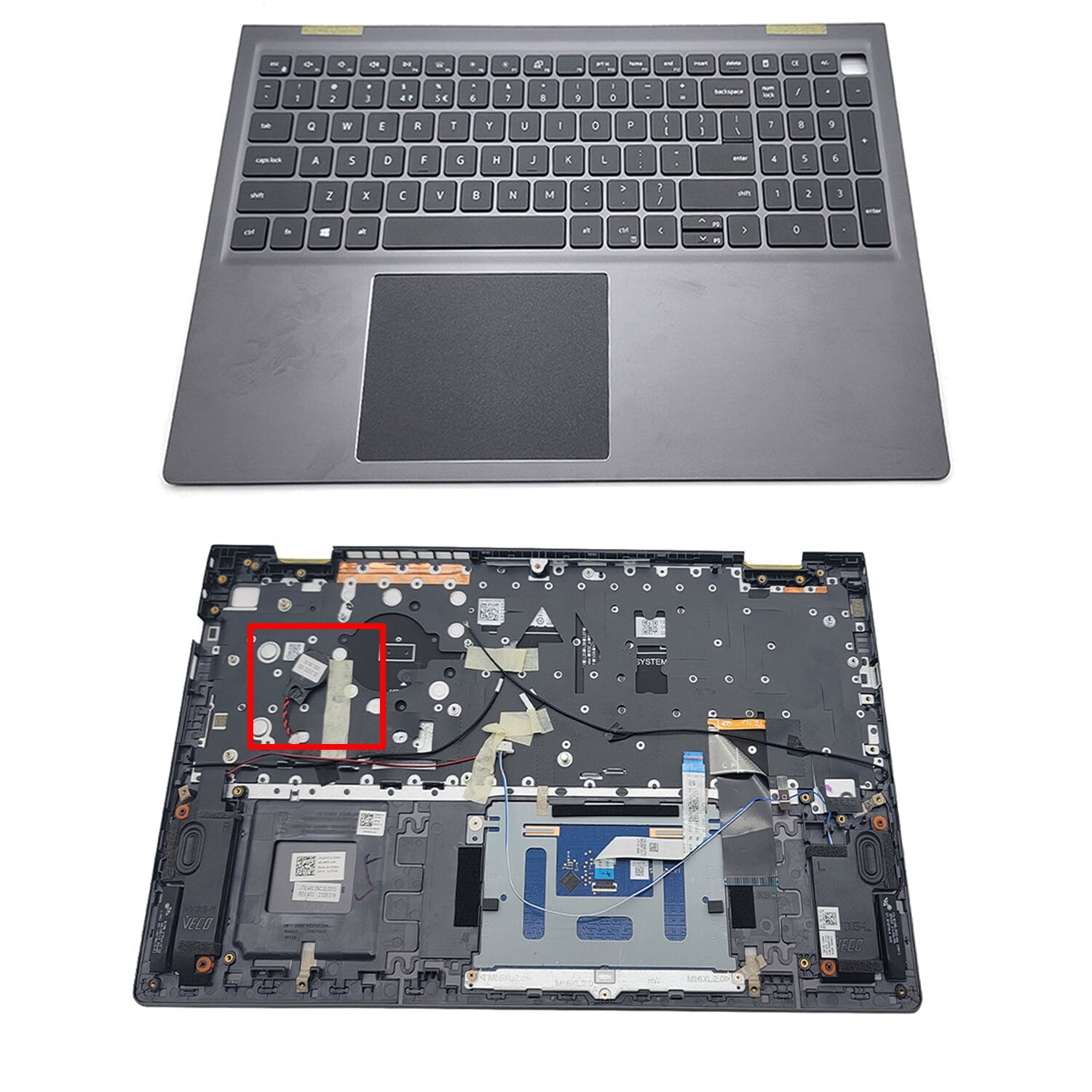 New Gray Palmrest Backlit Keyboard Touchpad For Dell Vostro 15 5510 5515 0JVYYX