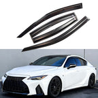 FOR 2021-2025 LEXUS IS300 IS350 PREMIUM BLACK TRIM WINDOW VISOR RAIN GUARD US