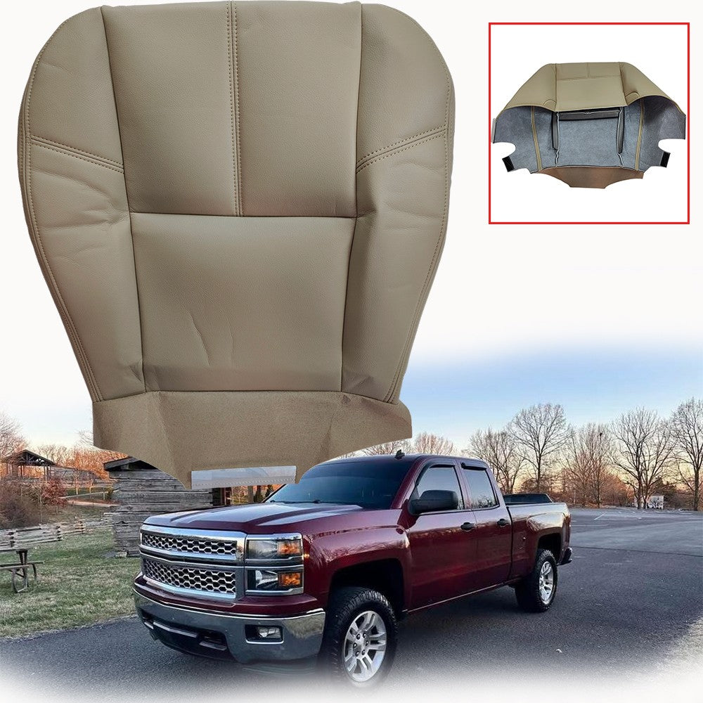 Driver Bottom Leather Seat Cover Tan For 2007 2008 - 2012 Chevy Silverado